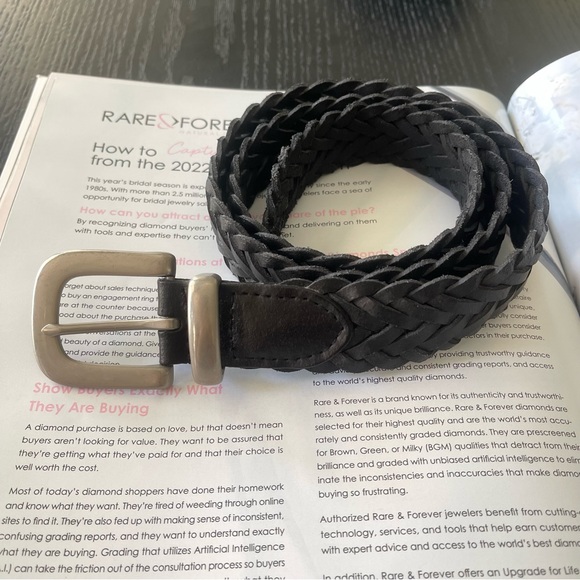 BLack color Woven 100% genuine Leather Belt gorgeous Leather Belt Size: 36/90 - Picture 15 of 15